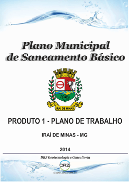 Produto 1 - Plano de Trabalho - Ira&iacute; de Minas