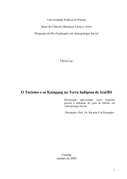 O Turismo e os Kaingang na Terra Indígena de Iraí/RS