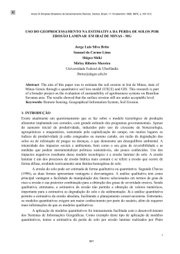 Uso do geoprocessamento na estimativa da perda de solos