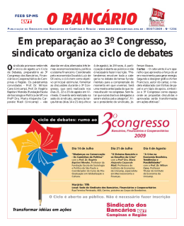 Em prepara&ccedil;&atilde;o ao 3&ordm; Congresso, sindicato organiza ciclo de debates