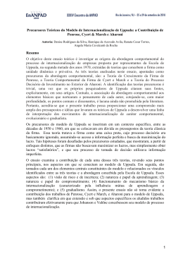 1 Precursores Te&oacute;ricos do Modelo de Internacionaliza&ccedil;&atilde;o