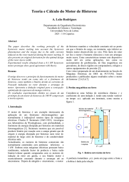 Teoria e C&aacute;lculo do Motor de Histerese