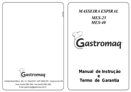 MASSEIRA ESPIRAL MES-25 Manual de Instru&ccedil;&atilde;o e Termo de