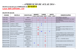 Saiba Mais ATRIBUI&Ccedil;&Atilde;O DE AULAS 28_10_2014