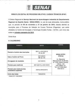 ERRATA - Edital de processo seletivo - Cursos