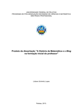 Produto da disserta&ccedil;&atilde;o "A Hist&oacute;ria da Matem&aacute;tica e o