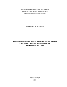 a repercussão da legislação na dinâmica do uso da terra na bacia