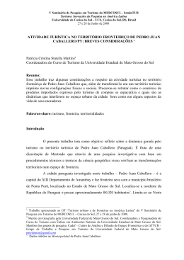 Atividade tur&iacute;stica no territ&oacute;rio fronteiri&ccedil;o de Pedro Juan