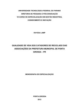 qualidade de vida dos catadores de reciclado das