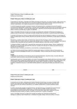 Projeto `Portas para o Futuro` &eacute; modelo para o pa&iacute;s Prefeitura de