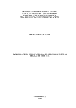 Evolu&ccedil;&atilde;o urbana de Ponta Grossa