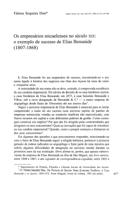 Os empres&aacute;rios micaelenses no s&eacute;culo xix: o