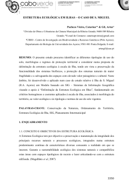 ESTRUTURA ECOL&Oacute;GICA EM ILHAS &ndash; O CASO DE S. MIGUEL