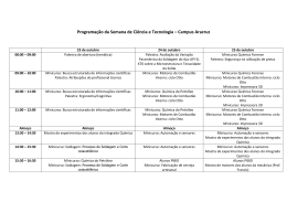 Programa&ccedil;&atilde;o da Semana de Ci&ecirc;ncia e Tecnologia &ndash; Campus Aracruz