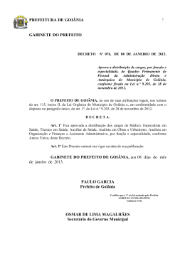PREFEITURA DE GOI&Acirc;NIA GABINETE DO PREFEITO PAULO