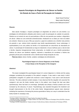 Impacto Psicol&oacute;gico do Diagn&oacute;stico de C&acirc;ncer na Fam&iacute;lia
