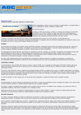 Ind&uacute;strias mostram `cases lean` inspirado no modelo Toyota