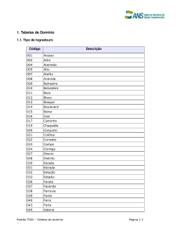 - 1. Tabelas de Dom&iacute;nio