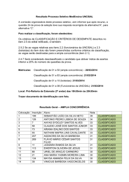 Resultado Processo Seletivo MedEnsina UNCISAL