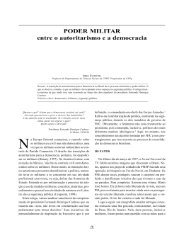 PODER MILITAR entre o autoritarismo e a democracia