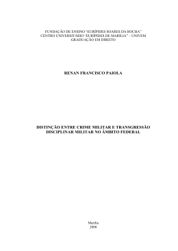 Distinção entre crime militar e transgressão