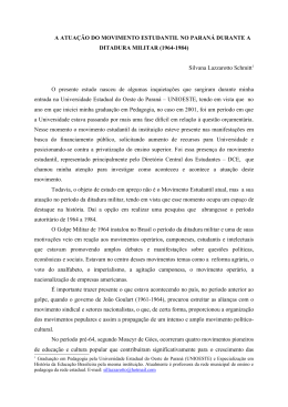 a atua&ccedil;&atilde;o do movimento estudantil no paran&aacute; durante a