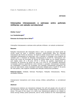 Intera&ccedil;&otilde;es interpessoais e estresse entre policiais militares: um
