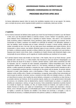 História - Processo Seletivo Vest2016