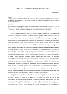 &ldquo;PREZADA CENSURA&rdquo;: CARTAS AO REGIME MILITAR