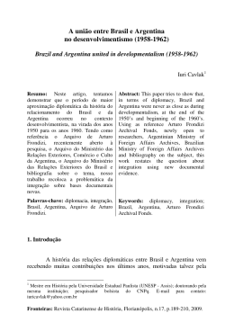 A uni&atilde;o entre Brasil e Argentina no desenvolvimentismo