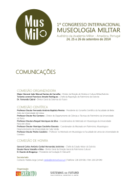 COMUNICAÇÕES - I Congresso Internacional de Museologia Militar