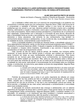 A CULTURA NEGRA E O LAZER SUPERANDO CISÕES