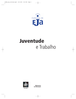 Juventude e Trabalho - Minist&eacute;rio da Educa&ccedil;&atilde;o