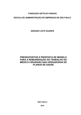 pressupostos e proposta de modelo para a remunera&ccedil;&atilde;o do