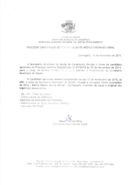 Processo Simplificado - Contratação Medico Cirurgião