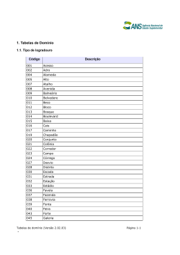 Visualizar Tabelas de dom&iacute;nio