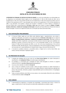 Edital - Tribunal de Contas do Estado de Sergipe
