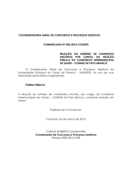 Anexo &uacute;nico ao Edital n&ordm;