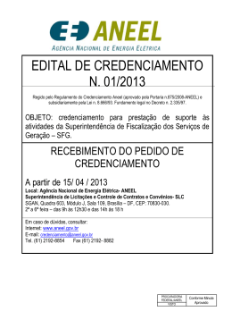 Edital de Credenciamento n. 001/2013
