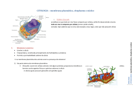 CITOLOGIA – membrana plasmática, citoplasma e