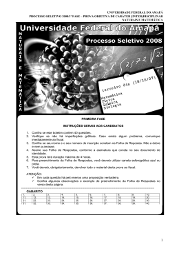 Prova Naturais e Matem&aacute;tica - depsec unifap