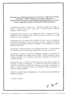 Protocolo entre o Ministério da Justiça de Timor