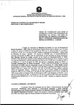 Termo de Cooperação entre SDE/Cade e o Conselho Federal