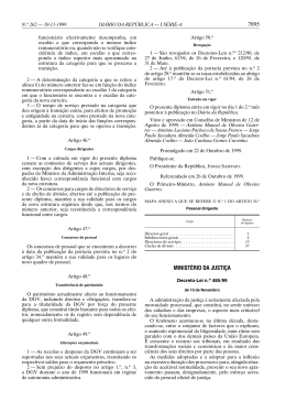 Decreto Lei nº 485/1999 - Sindicato dos Oficiais Justica