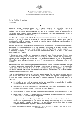Senhor Ministro da Justi&ccedil;a, Excel&ecirc;ncia: I Dignou