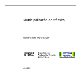 Manual de municipaliza&ccedil;&atilde;o do tr&acirc;nsito