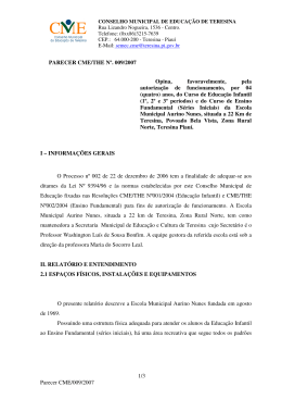 1/3 Parecer CME/009/2007 PARECER CME/THE N&ordm;. 009