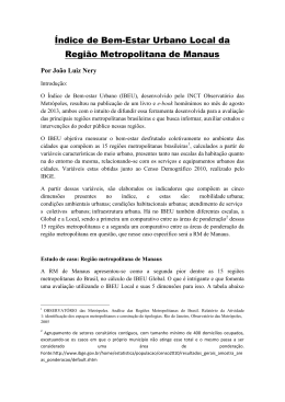 &Iacute;ndice de Bem-Estar Urbano Local da Regi&atilde;o Metropolitana de