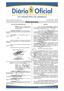 Di&aacute;rio Oficial de Manaus &ndash; Lei n&ordm; 1.689