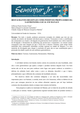restaurantes regionais como poss&iacute;veis propulsores da
